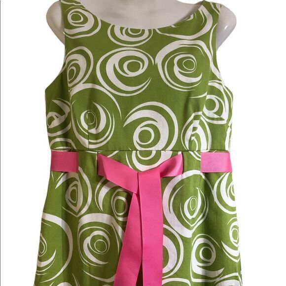 Jessica Howard retro print front ribbon tie sleeveless top lined zipper 10 - Picture 2 of 5